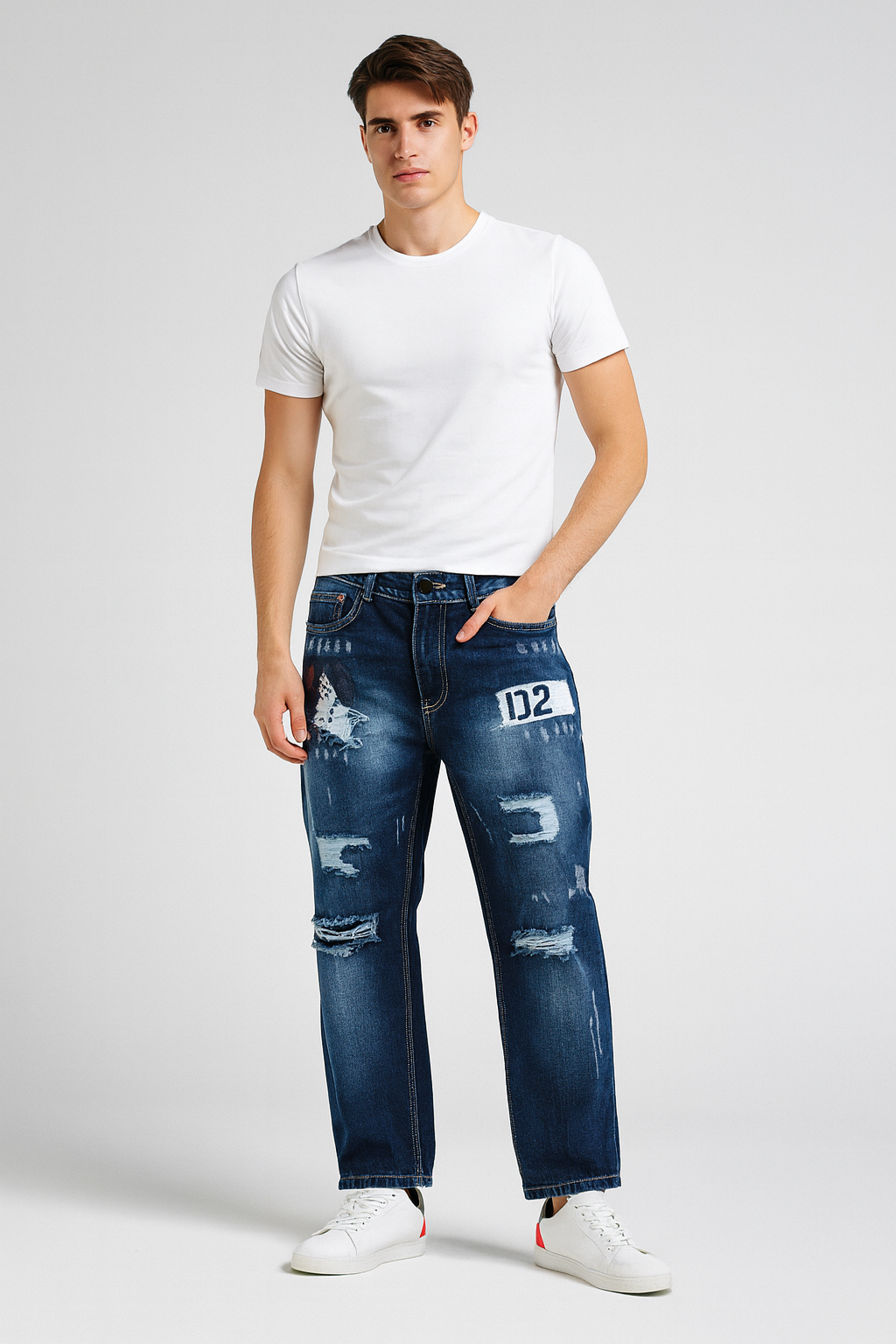 Men’s Torn Baggy Jeans
