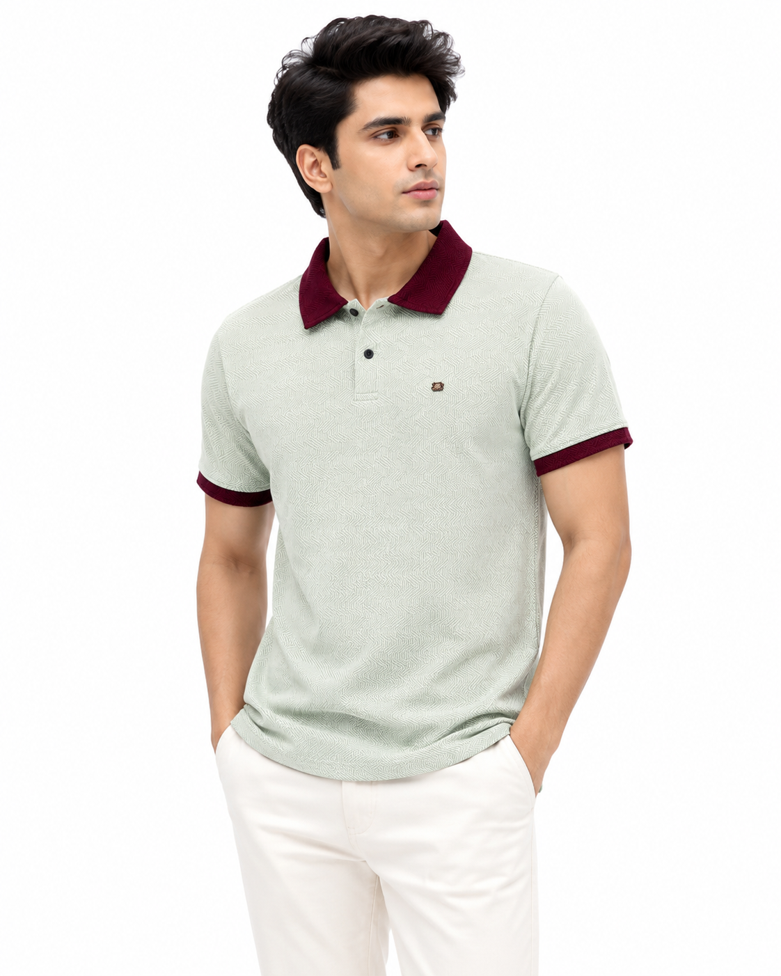 Polo Half Sleeves Tshirts Self Texture