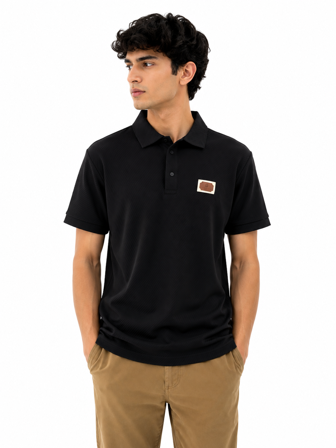 Men's Self Texture Half Sleeve Collar T-Shirt | Premium Polo T-Shirt