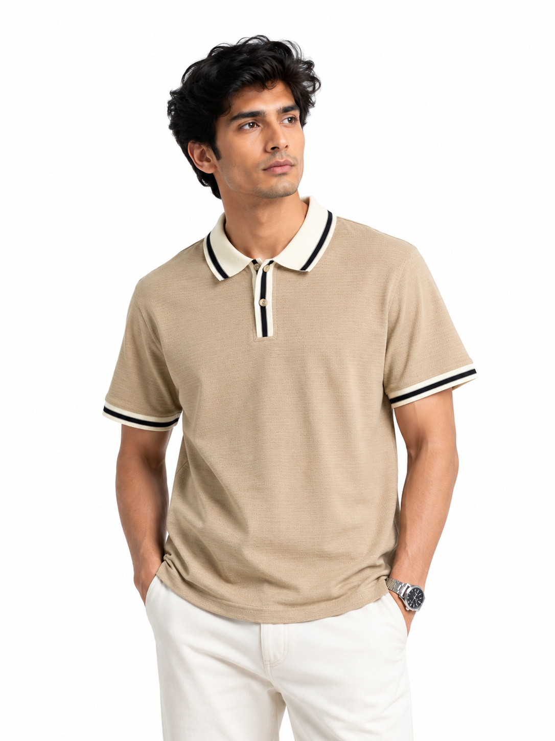 Men’s Premium Contrast Collar Polo T-Shirt