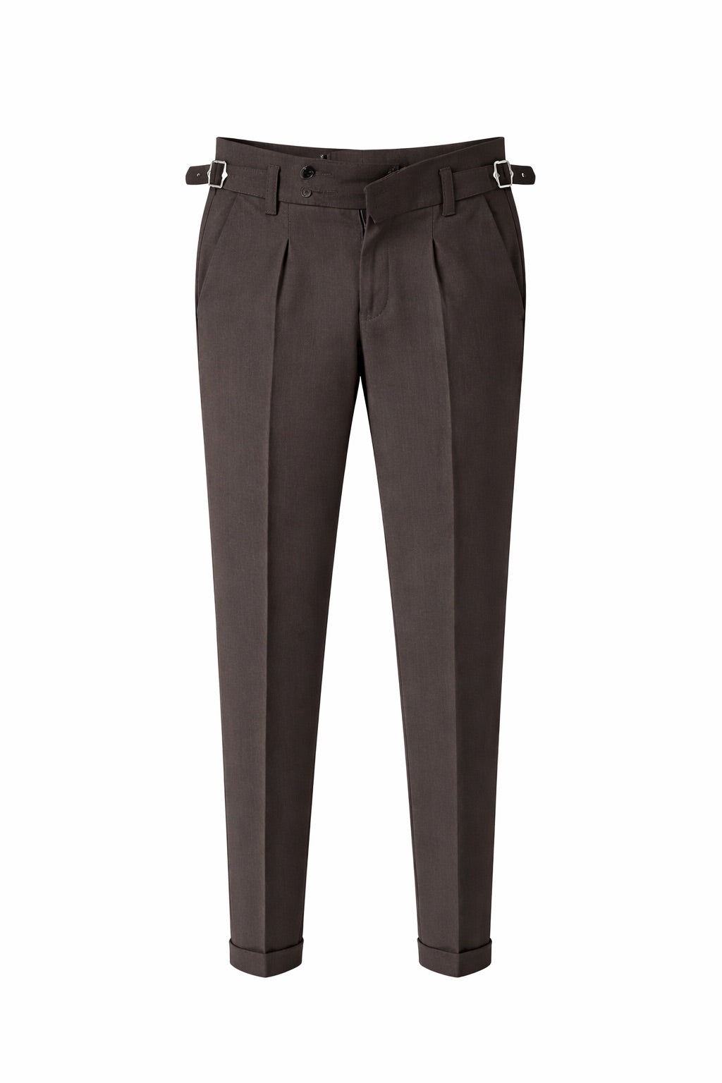 Korean Straight Fit Gurkha High Waist Buckle Trousers
