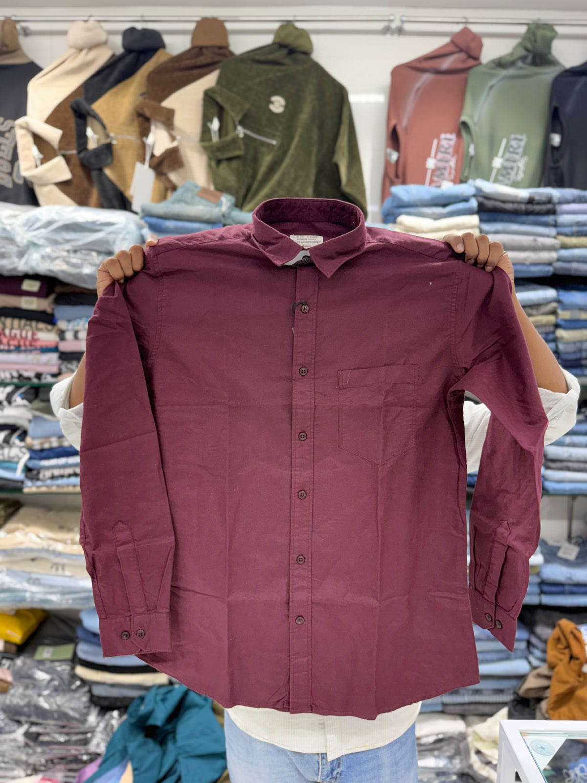 Oxford Cotton Solid Color Shirts for Men