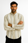 Men’s Casual Vertical Lining Striped Shirt
