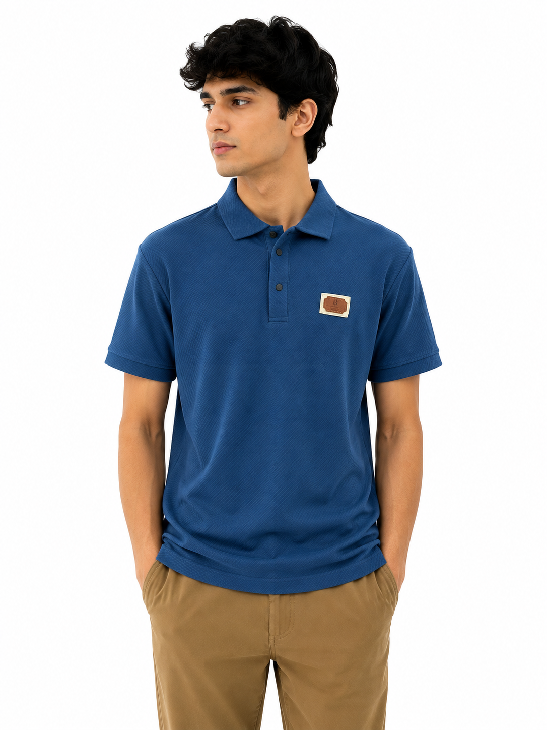 Men's Self Texture Half Sleeve Collar T-Shirt | Premium Polo T-Shirt