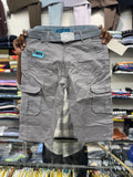 3/4 Cargo 6 Pocket Shorts - Light Grey Color Fiya Collections
