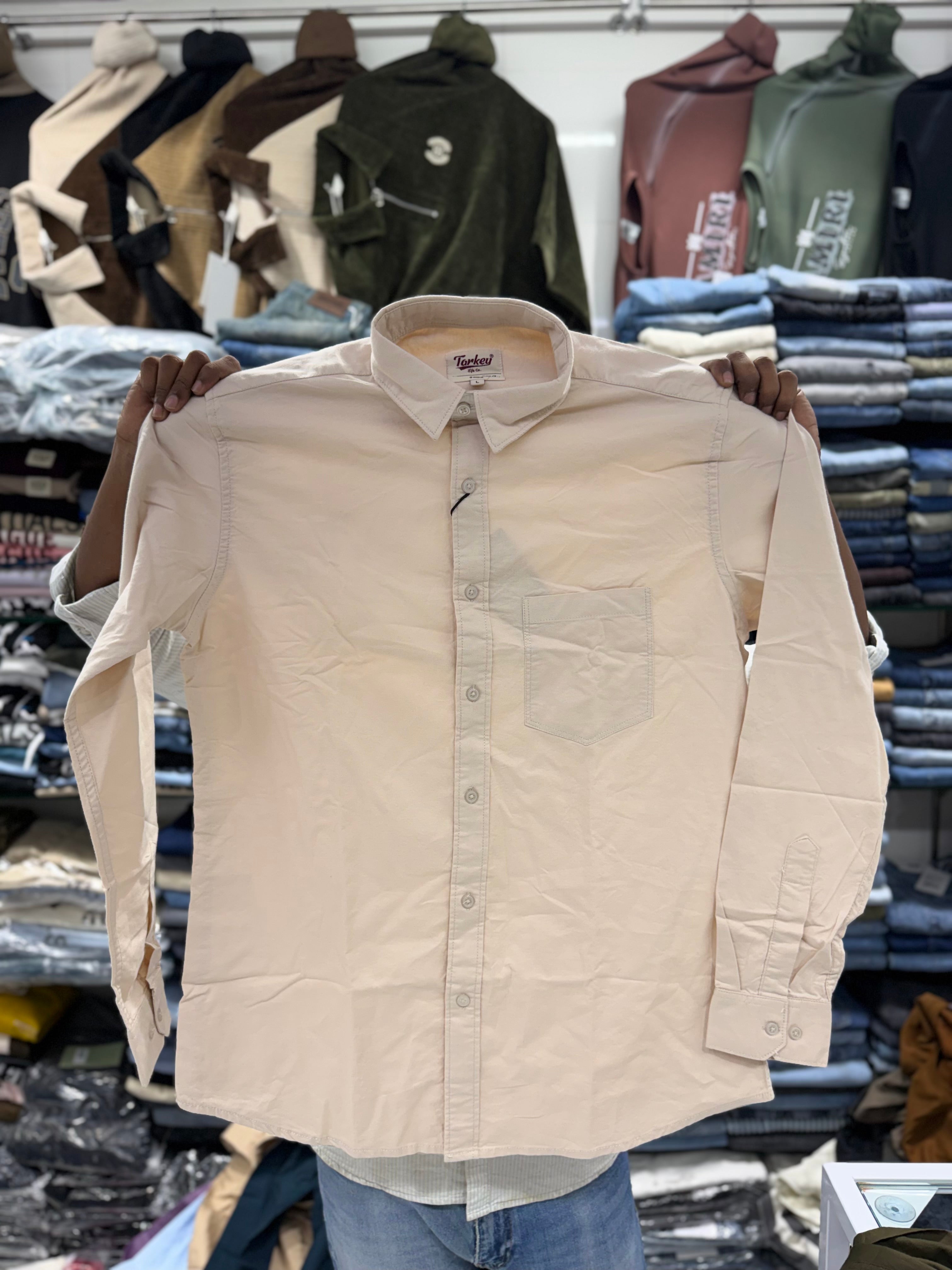 Oxford Cotton Solid Color Shirts for Men