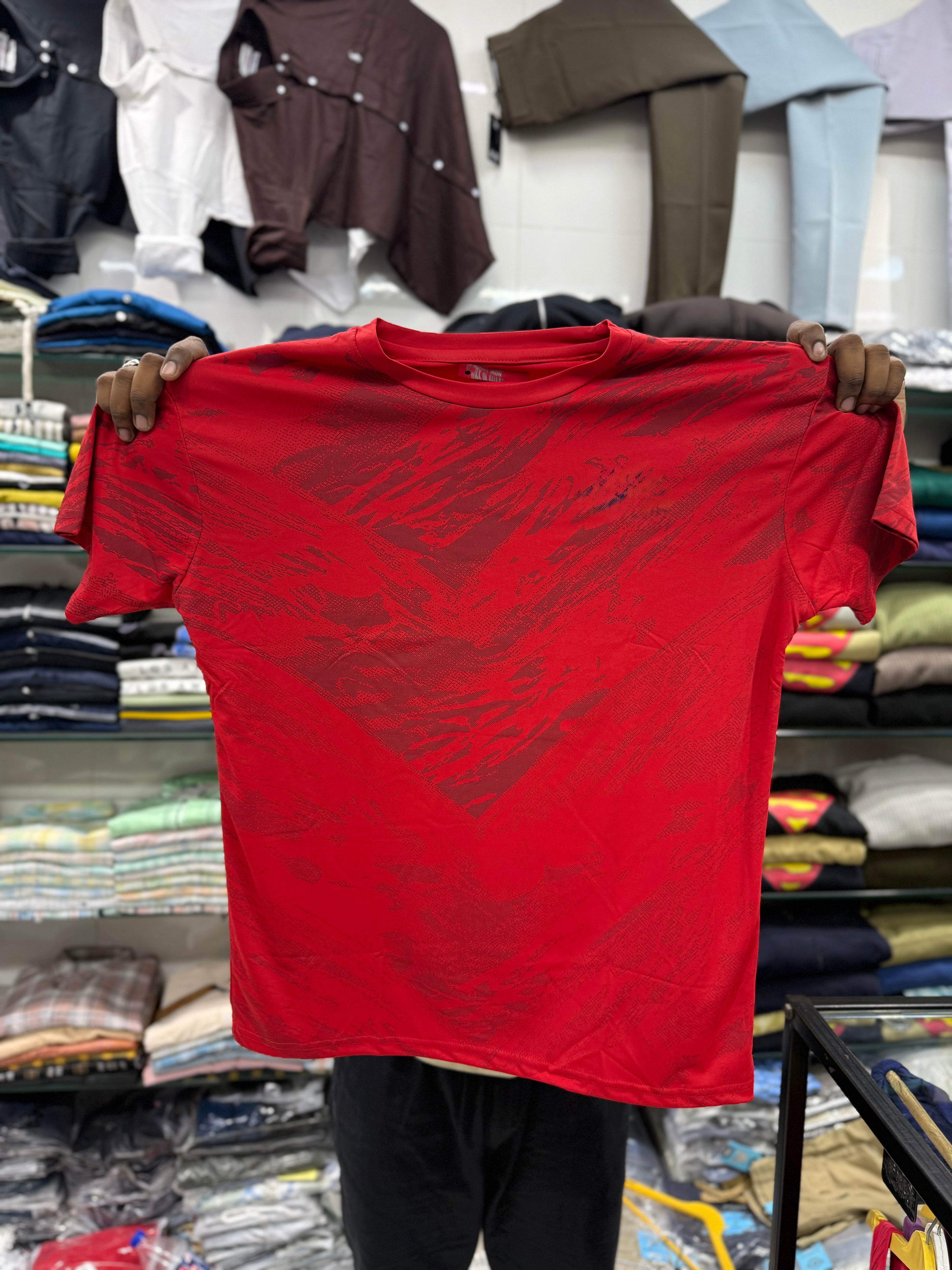 Dri Fit Tshirts Self Pattern Fiya Collections