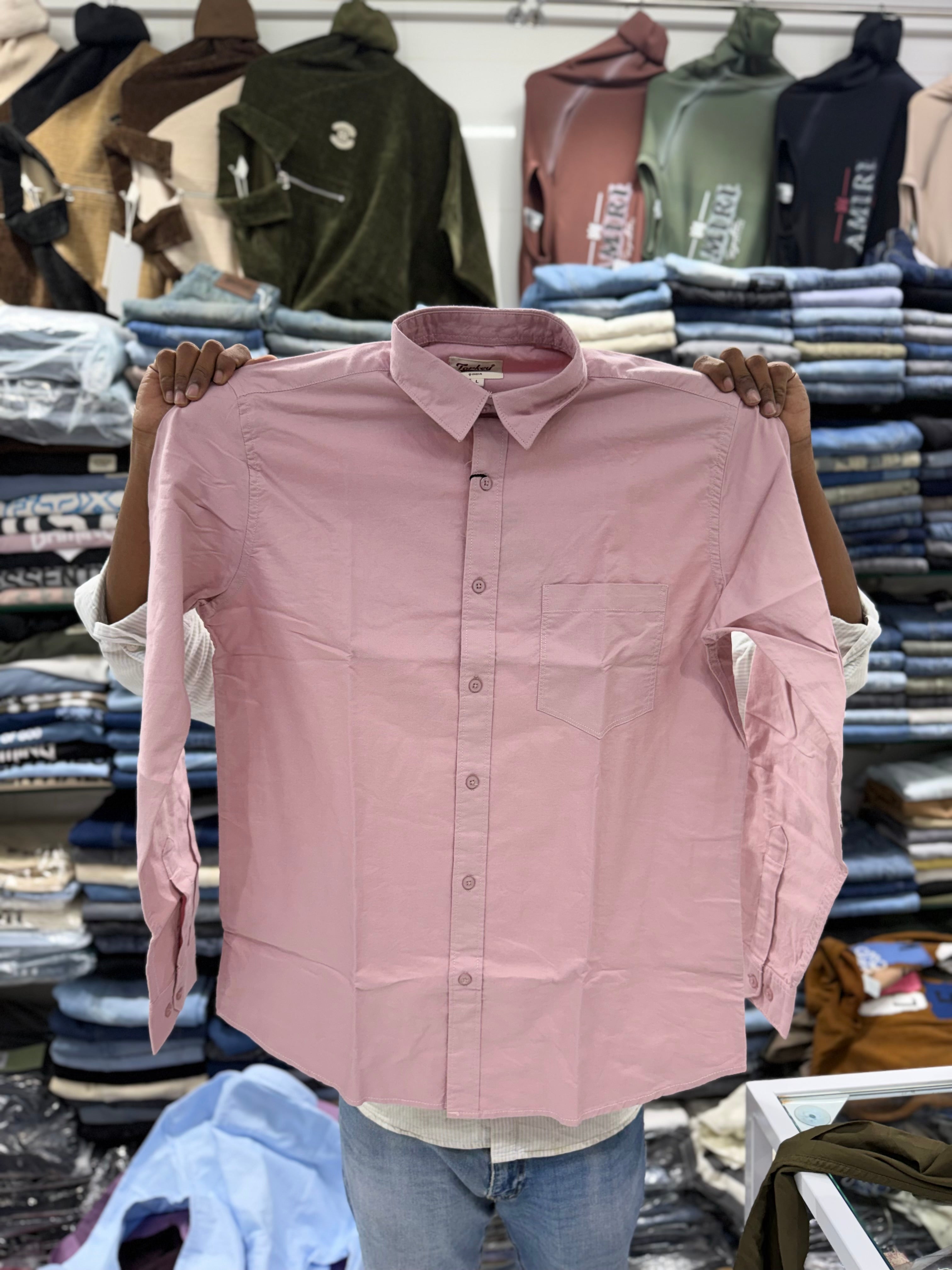 Oxford Cotton Solid Color Shirts for Men