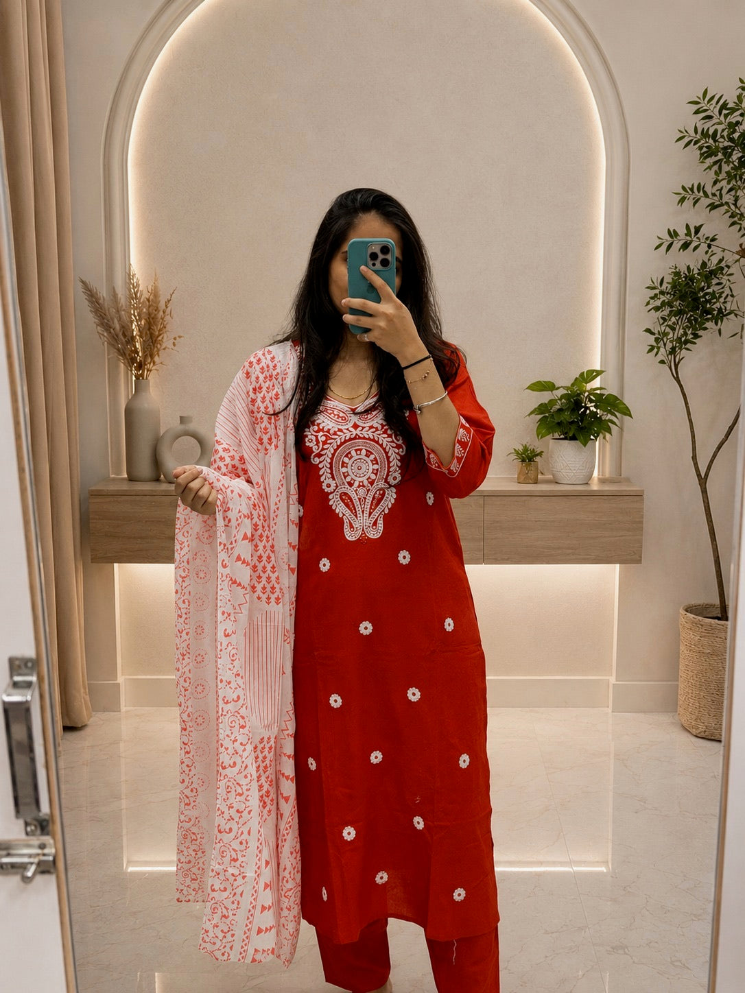 Premium Lucknowi Chikankari Cotton Kurti Set with Dupatta | Embroidered Ethnic Wear for Women