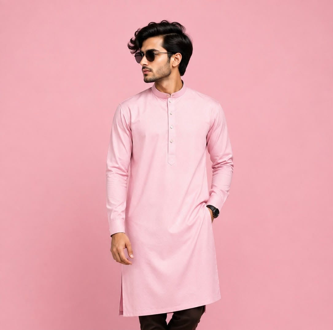 Self Texture Long Plain Kurtas