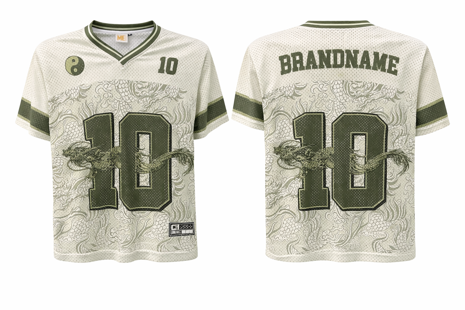 V - Neck Knitted Oversize Back Print T-shirts