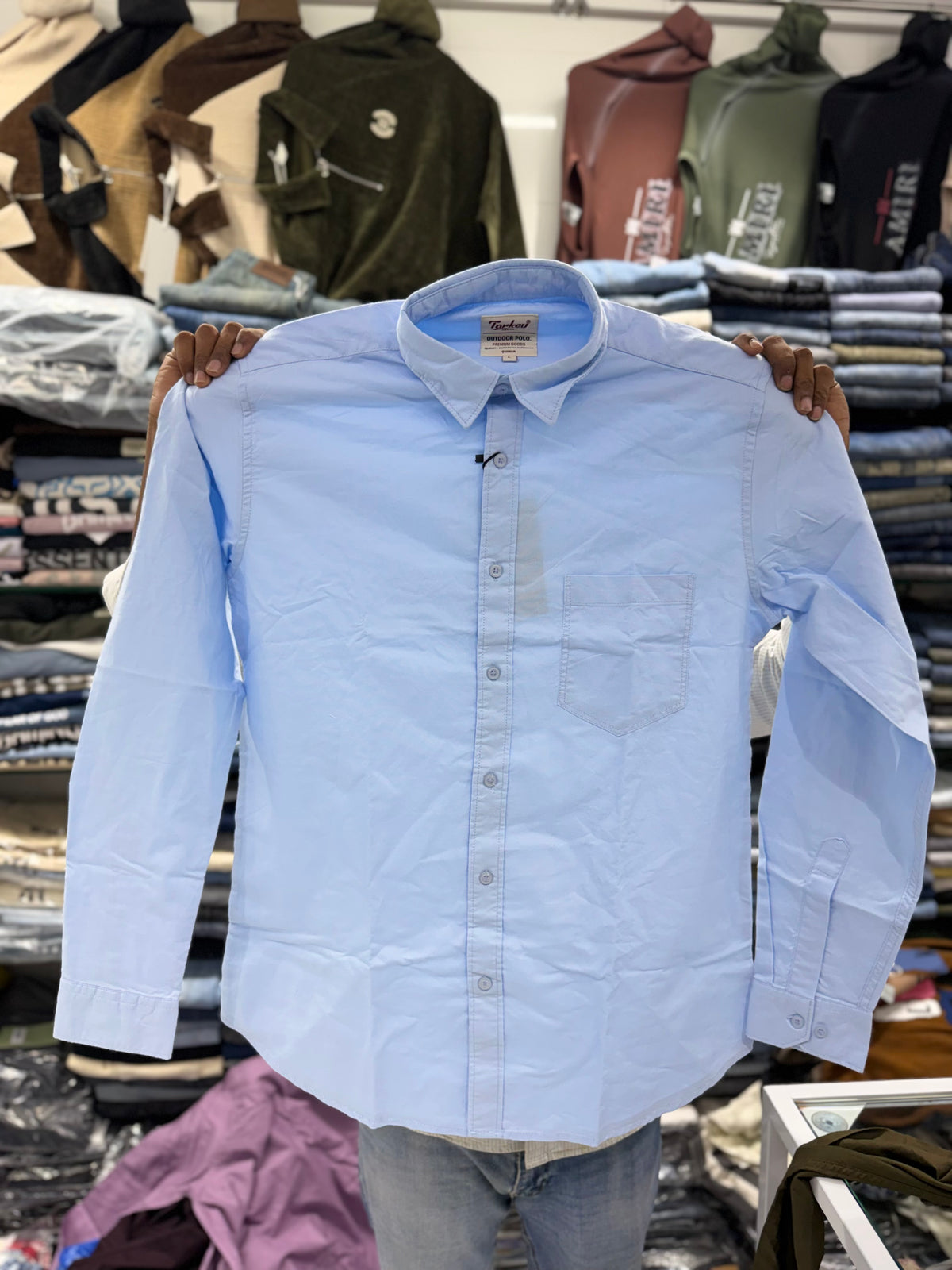 Oxford Cotton Solid Color Shirts for Men