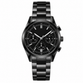 Luxury All Black Analog Men's Watch with Metal Strap
