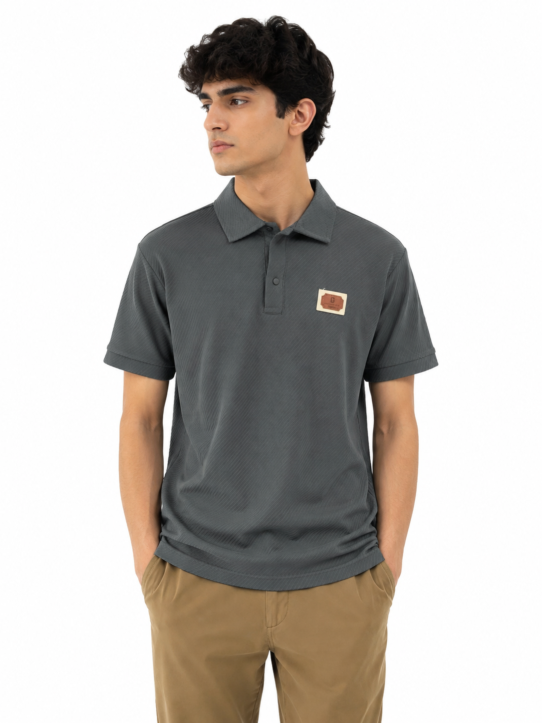 Men's Self Texture Half Sleeve Collar T-Shirt | Premium Polo T-Shirt