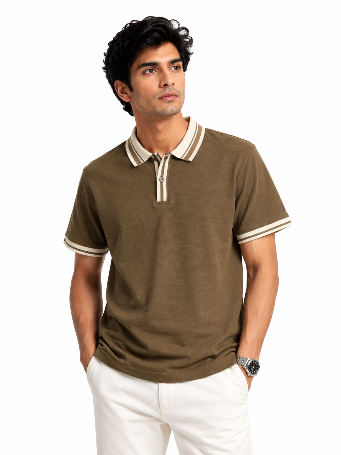 Men’s Premium Contrast Collar Polo T-Shirt
