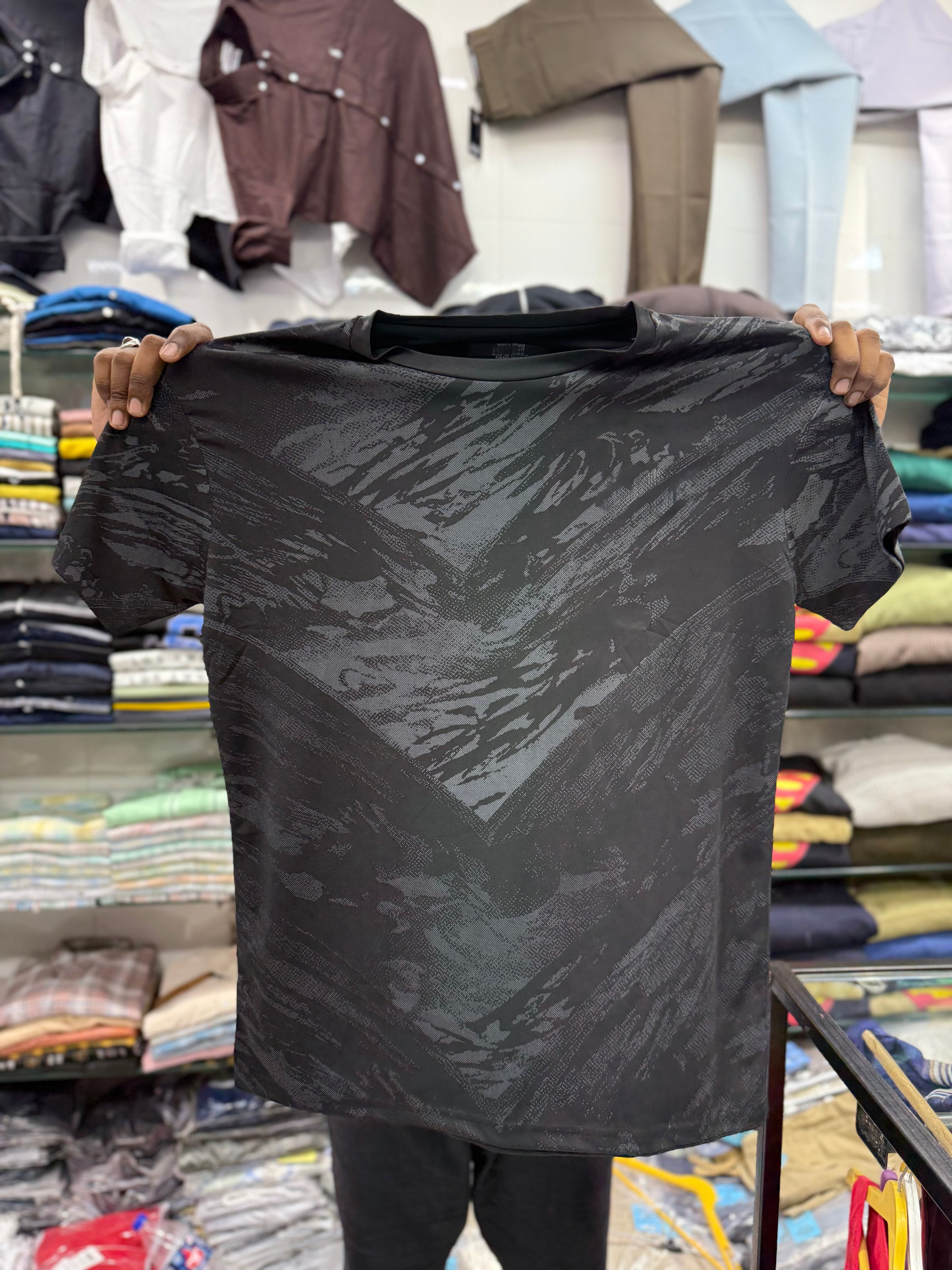 Dri Fit Tshirts Self Pattern Fiya Collections