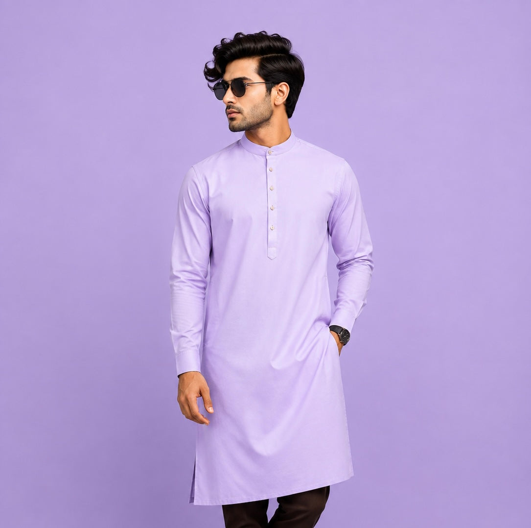 Self Texture Long Plain Kurtas
