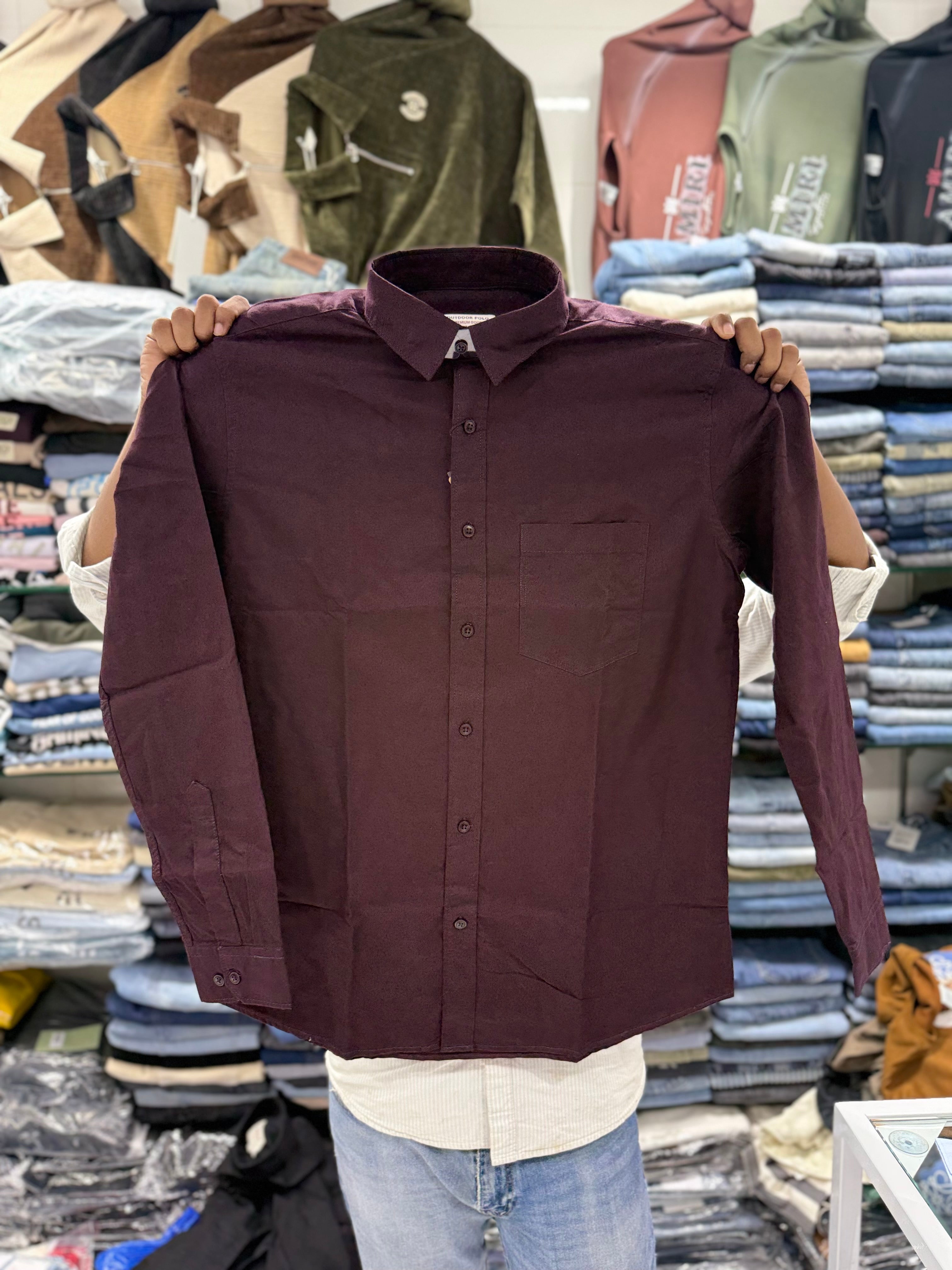 Oxford Cotton Solid Color Shirts for Men