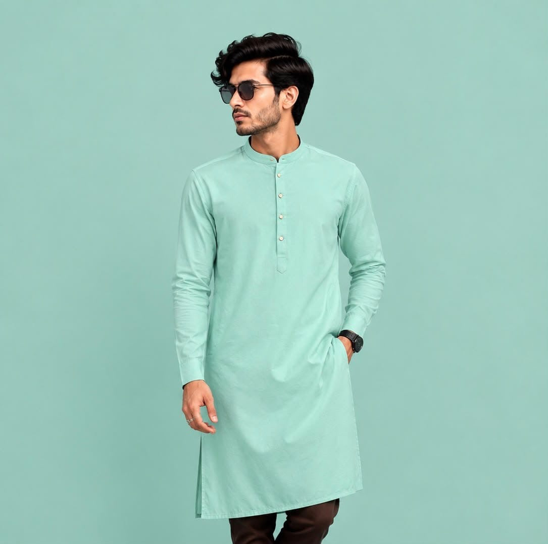 Self Texture Long Plain Kurtas