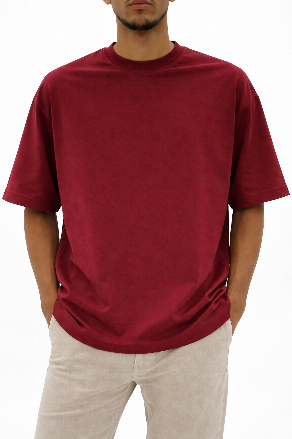 Downshoulder Plain Tshirts