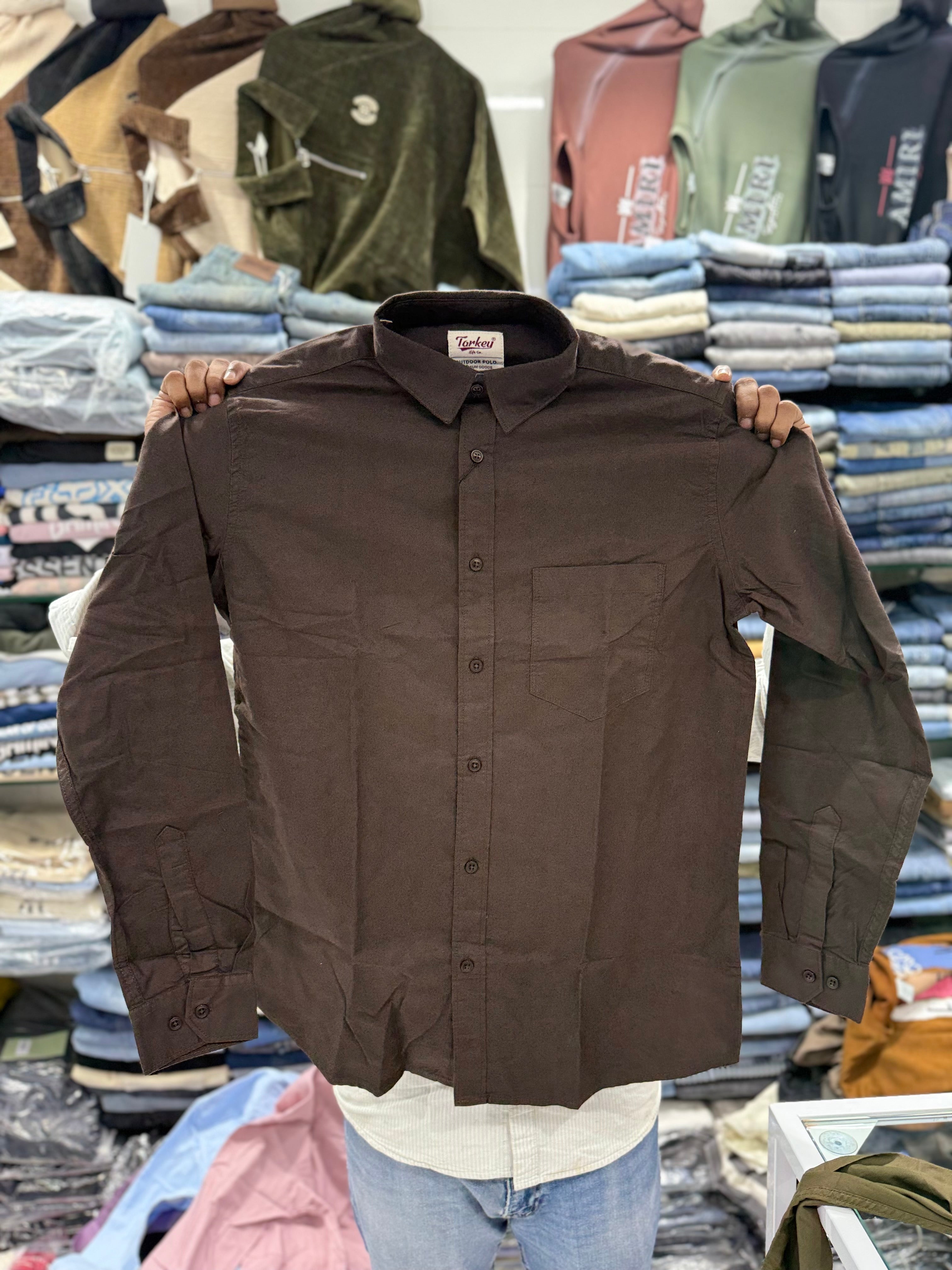 Oxford Cotton Solid Color Shirts for Men