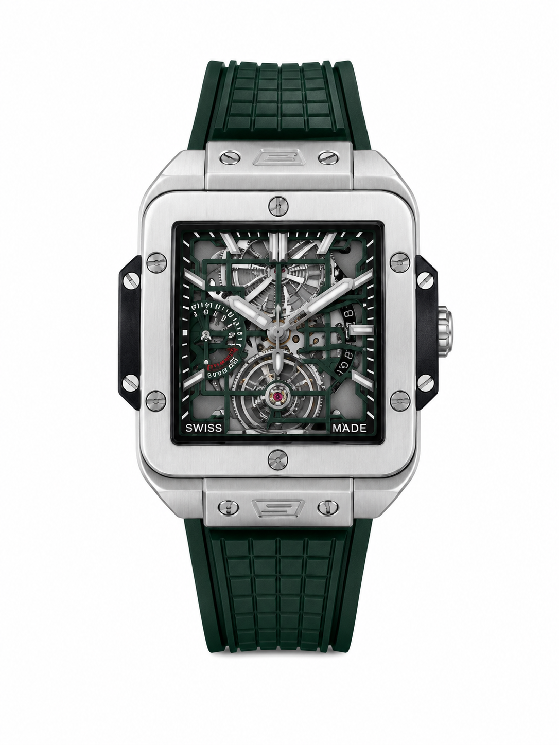 Green Skeleton Men’s Sports Watch | Premium Rubber Strap