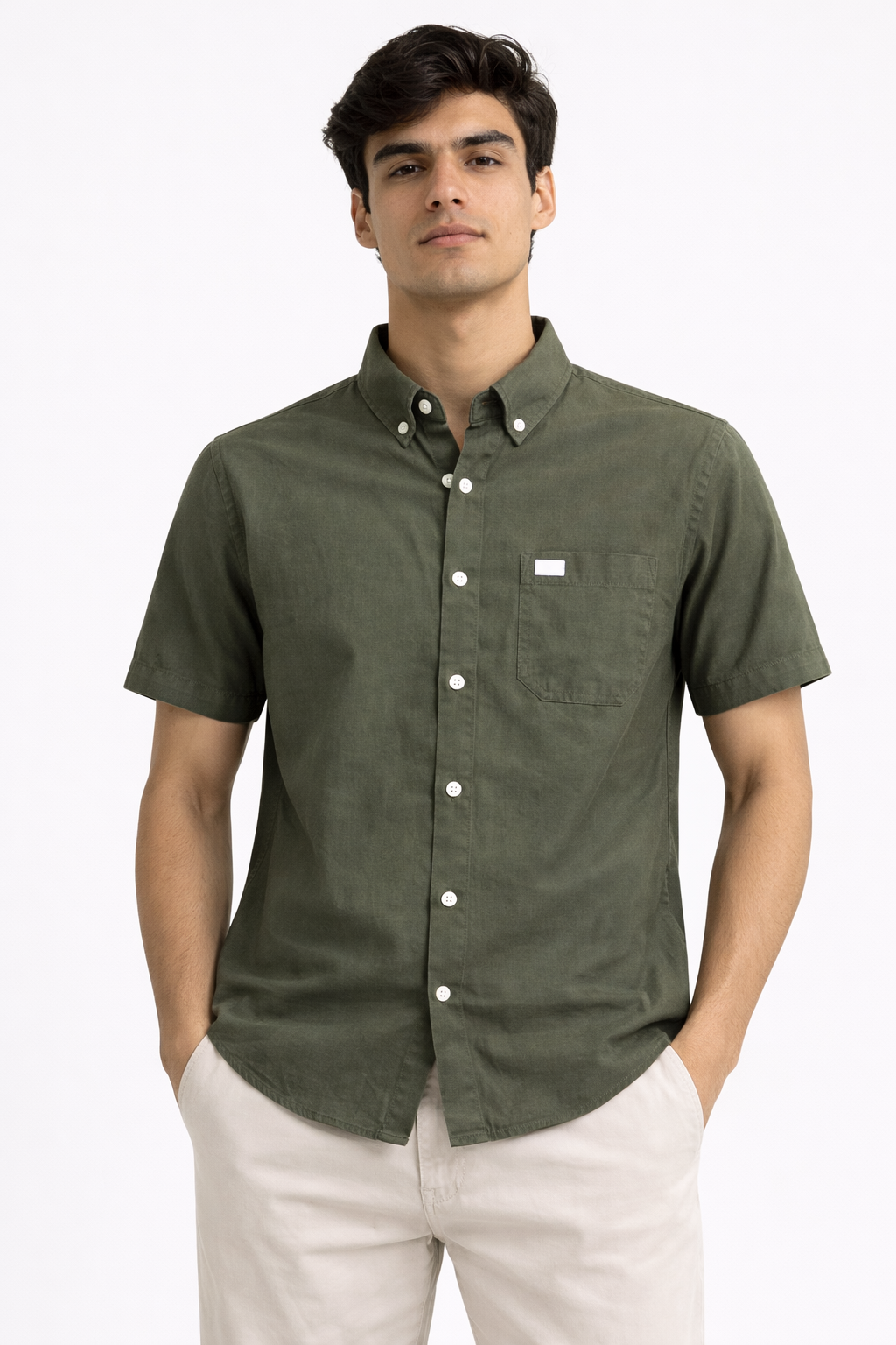 Men's Half Sleeves Plain Shirts