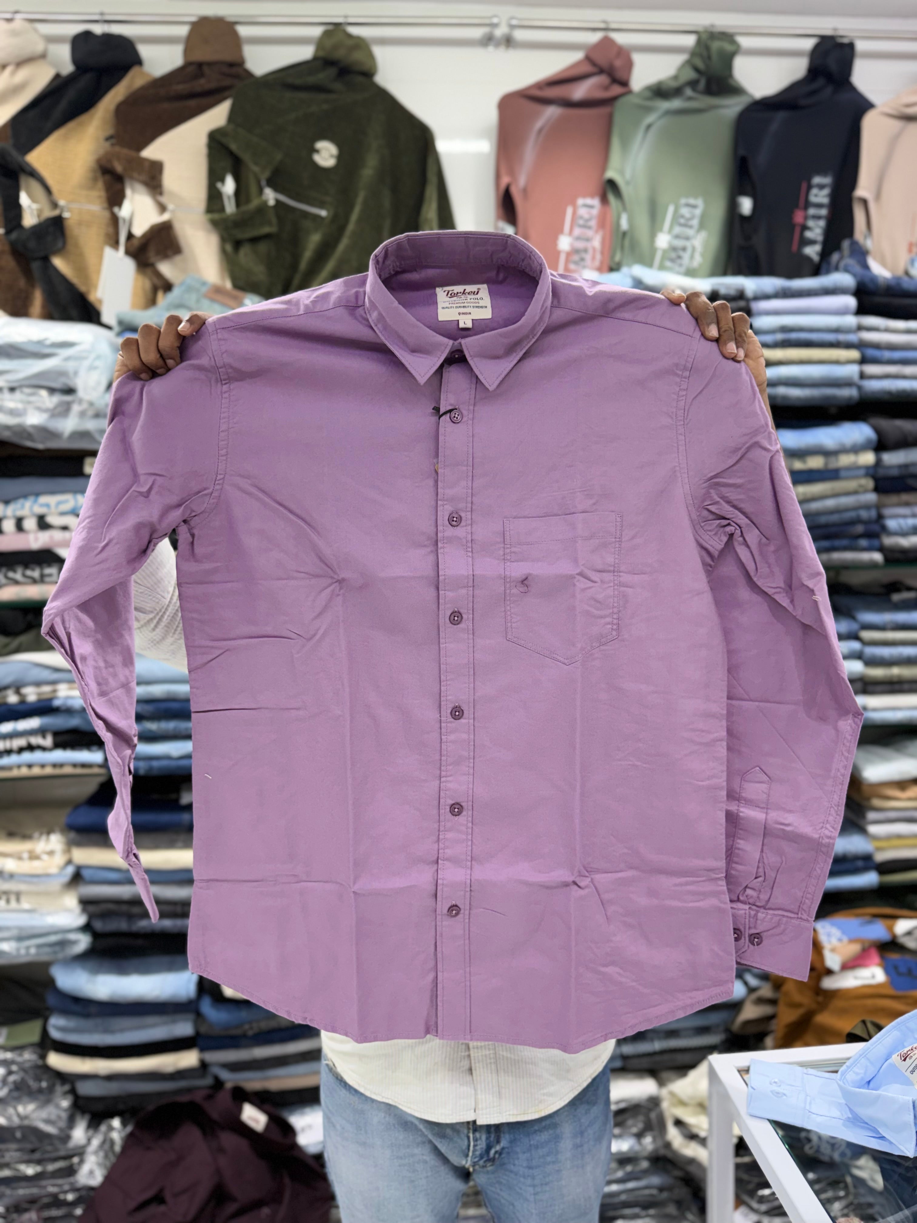Oxford Cotton Solid Color Shirts for Men