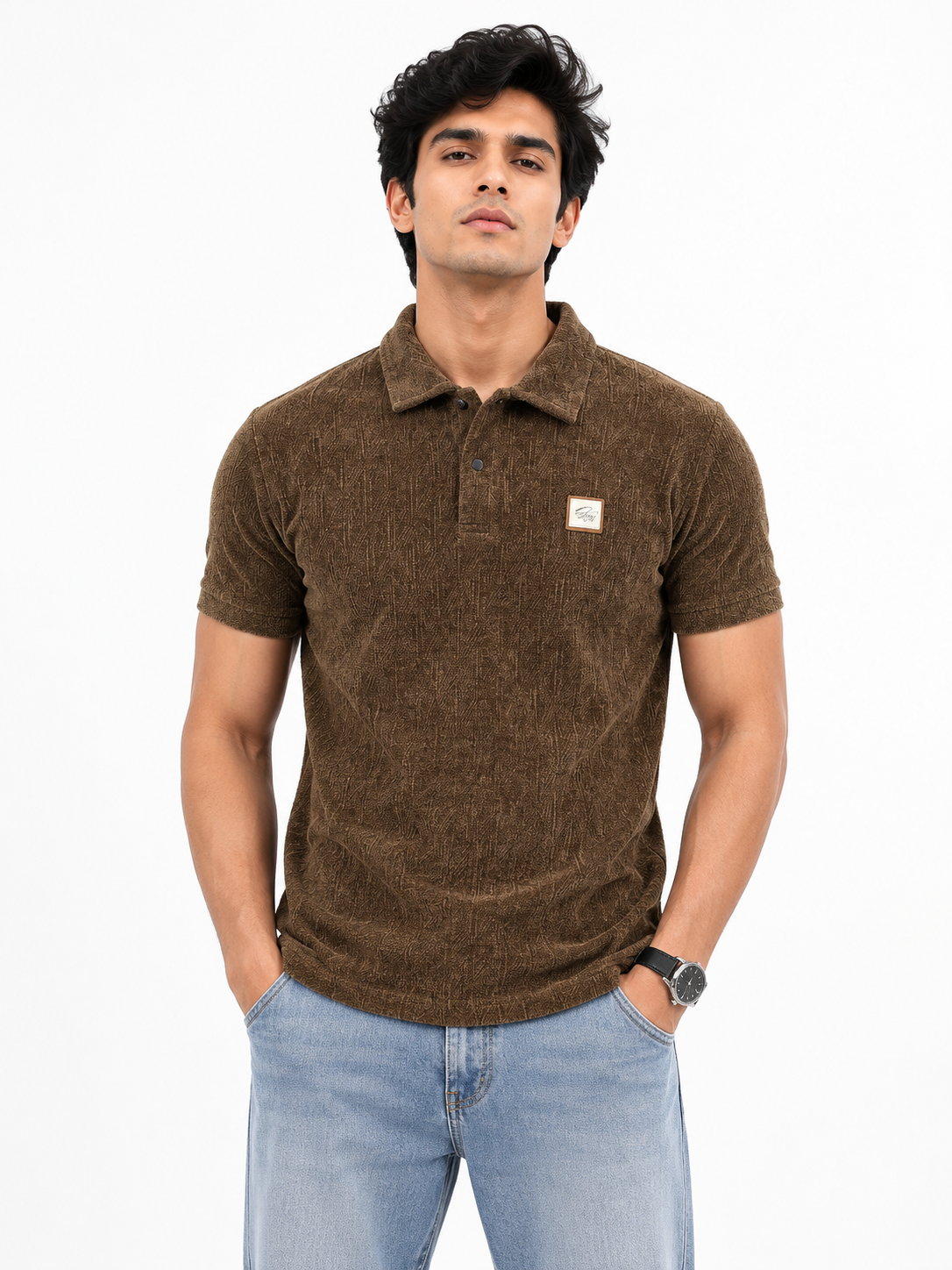 Polo Corduroy Half Sleeves Tshirts