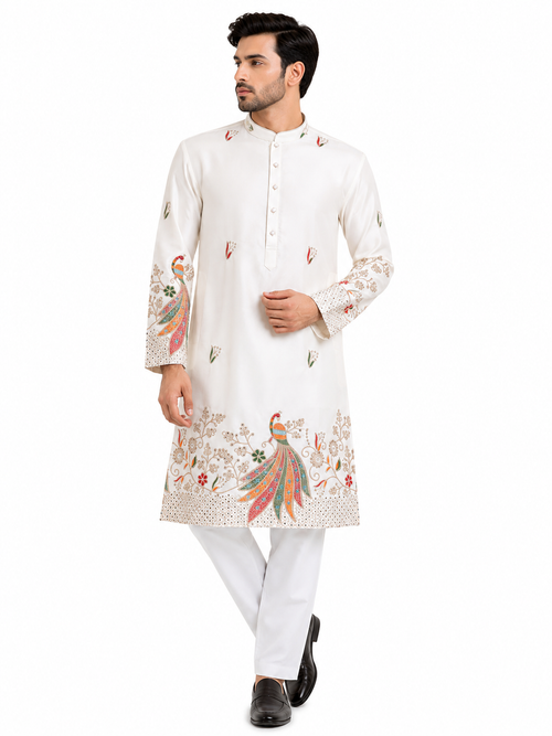 Designer Long Kurtas With Embroidery Work Fiya Collections