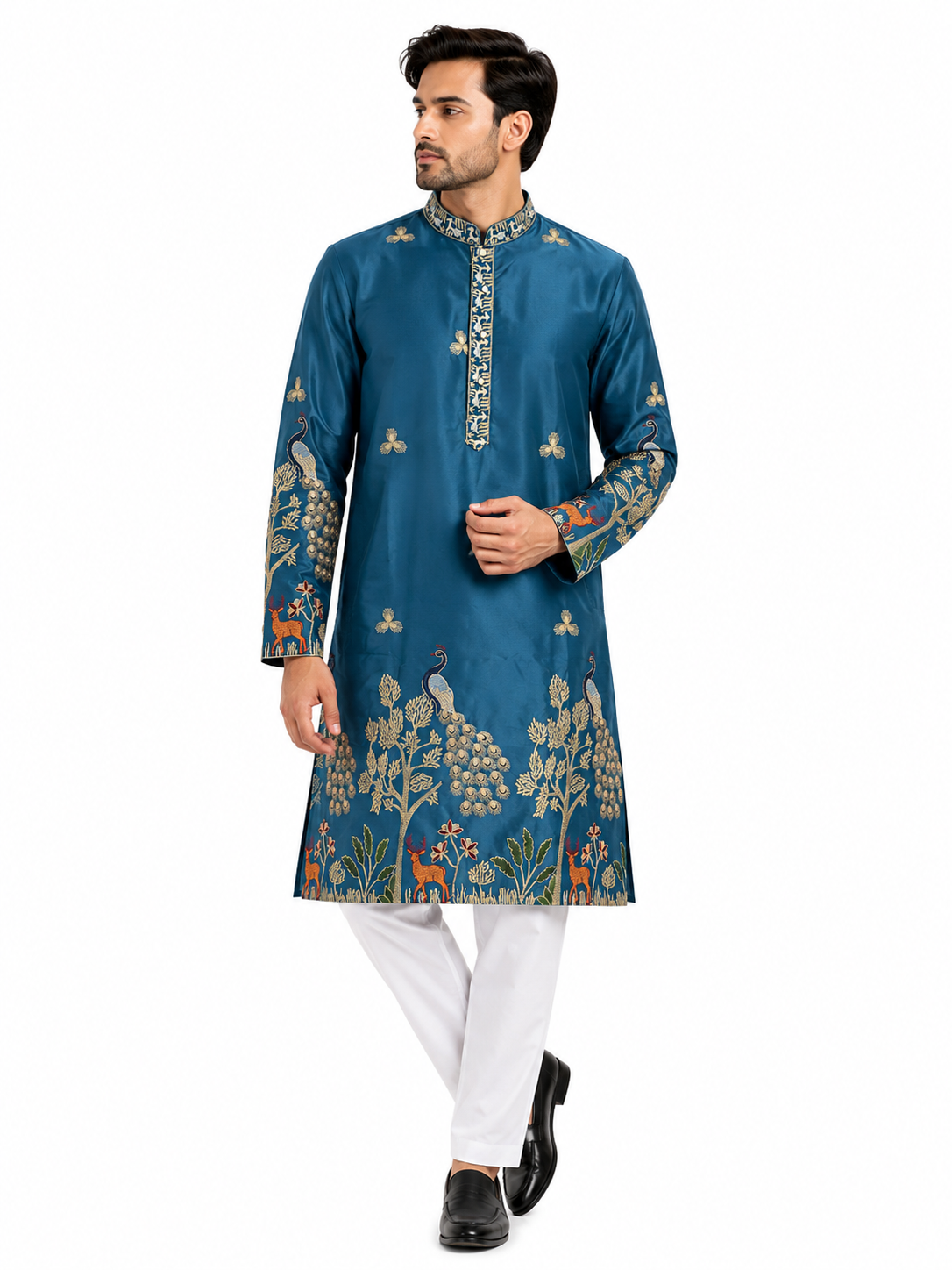 Designer Long Kurtas With Embroidery Work Fiya Collections
