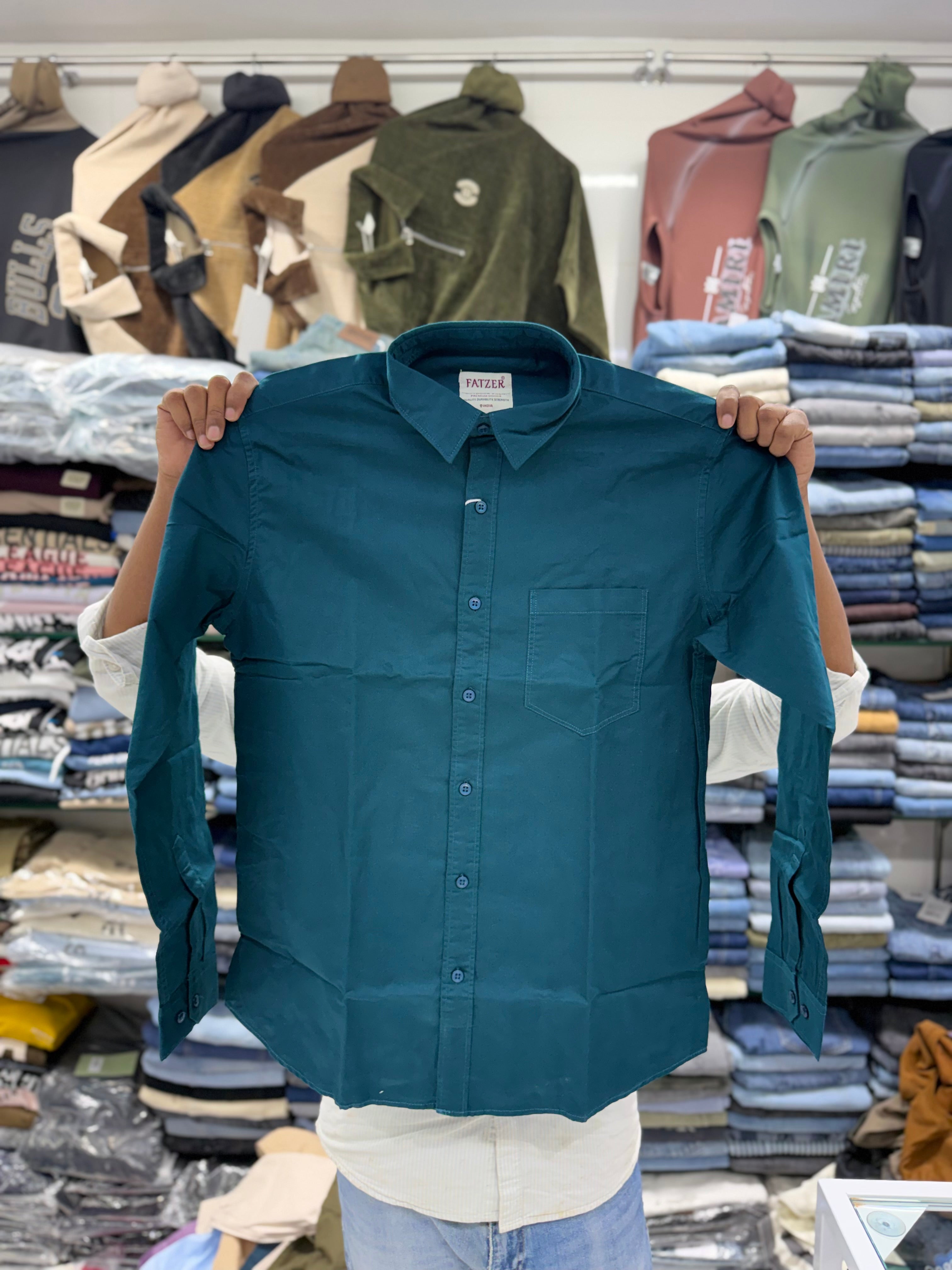 Oxford Cotton Solid Color Shirts for Men