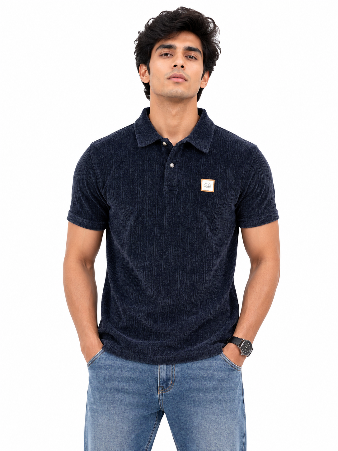 Polo Corduroy Half Sleeves Tshirts