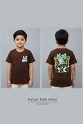 Kids Brown Graphic T-Shirt – “More Self Confidence” Cotton Tee for Boys