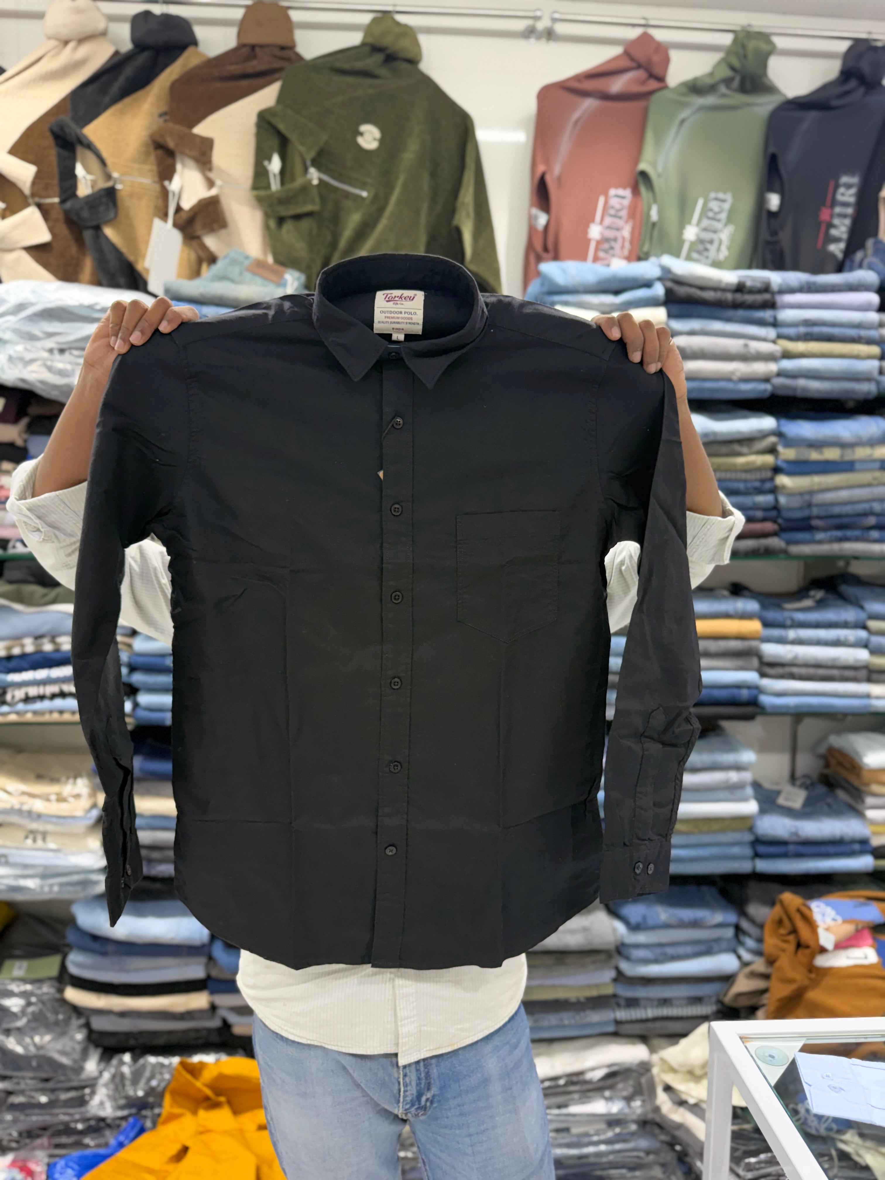 Oxford Cotton Solid Color Shirts for Men