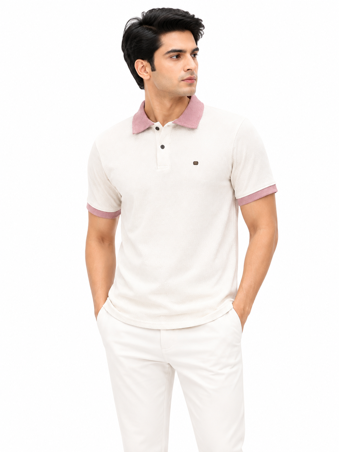 Polo Half Sleeves Tshirts Self Texture