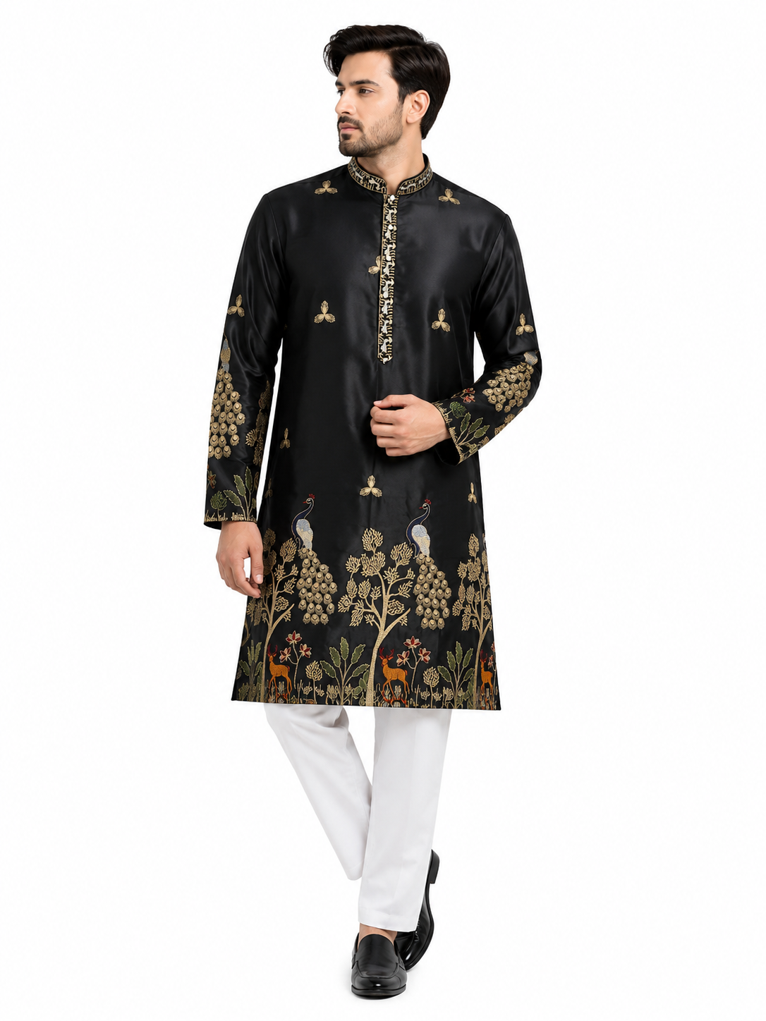 Designer Long Kurtas With Embroidery Work Fiya Collections
