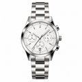 Luxury Silver White Analog Men's Watch with Steel Strap