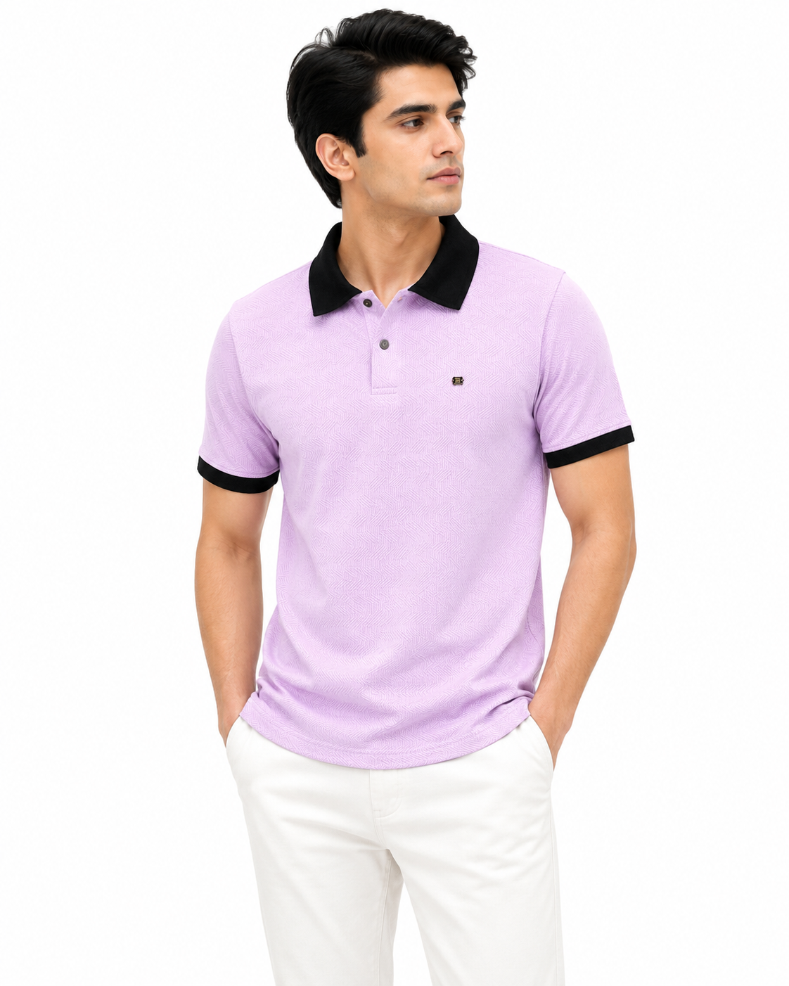 Polo Half Sleeves Tshirts Self Texture