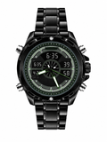 Black & Green Dual Display Men's Watch | Sports Watch