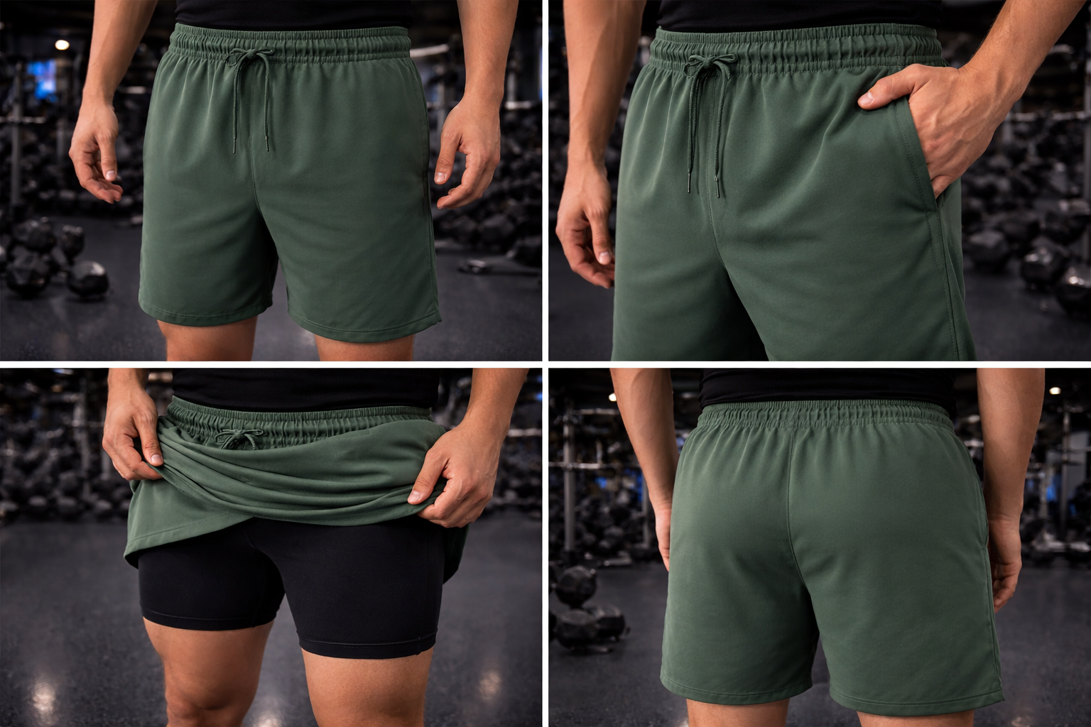 Men’s 2-in-1 Gym Shorts with Inner Compression