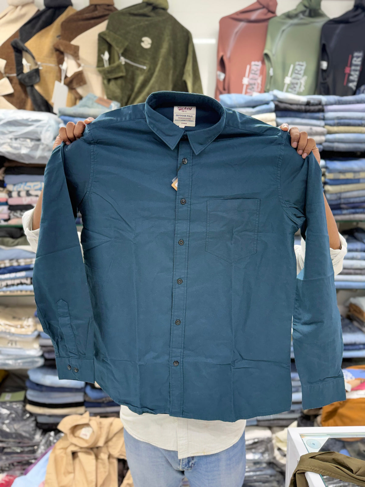 Oxford Cotton Solid Color Shirts for Men