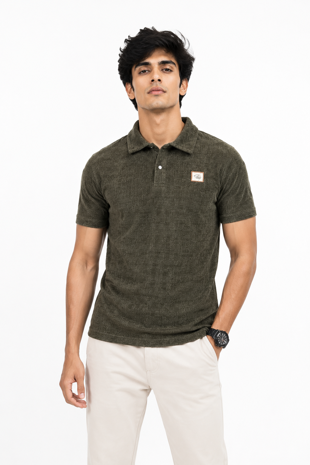 Polo Corduroy Half Sleeves Tshirts