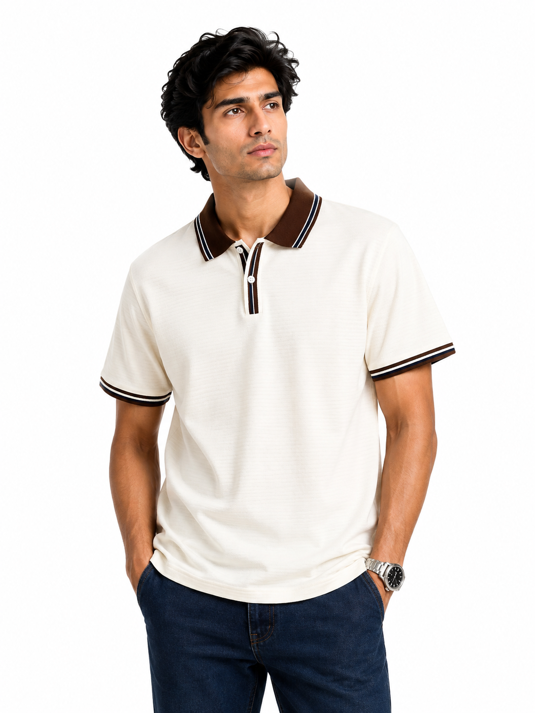 Men’s Premium Contrast Collar Polo T-Shirt