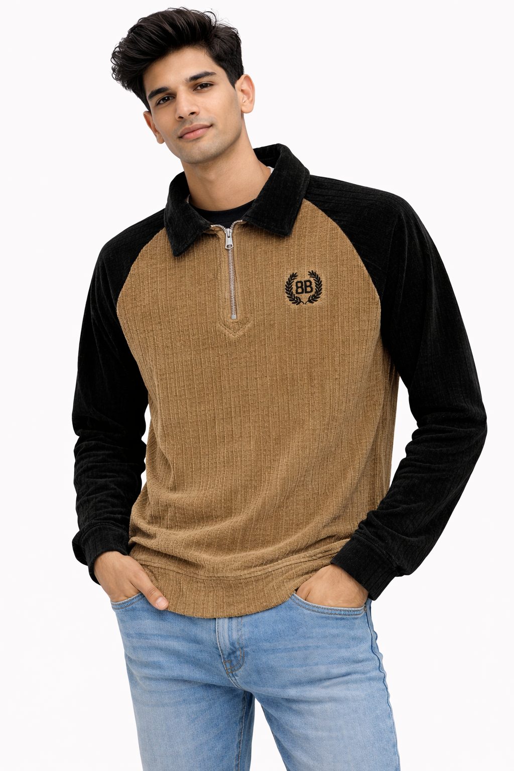 Collar Full Sleeves Corduroy Tshirts