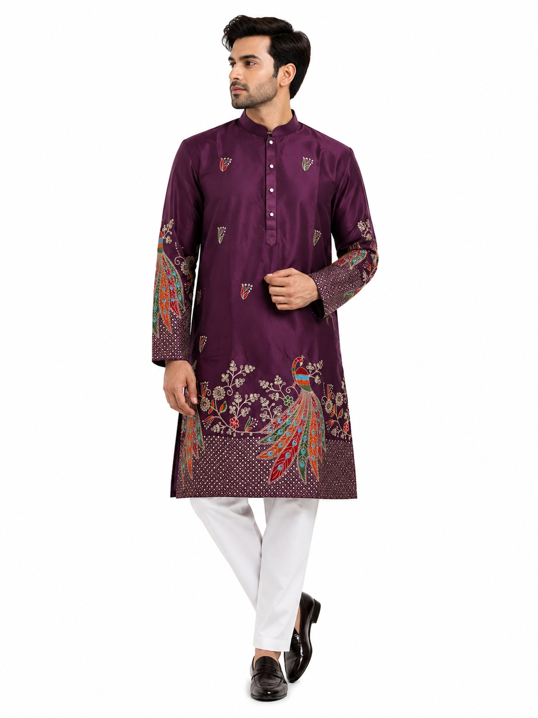 Designer Long Kurtas With Embroidery Work Fiya Collections