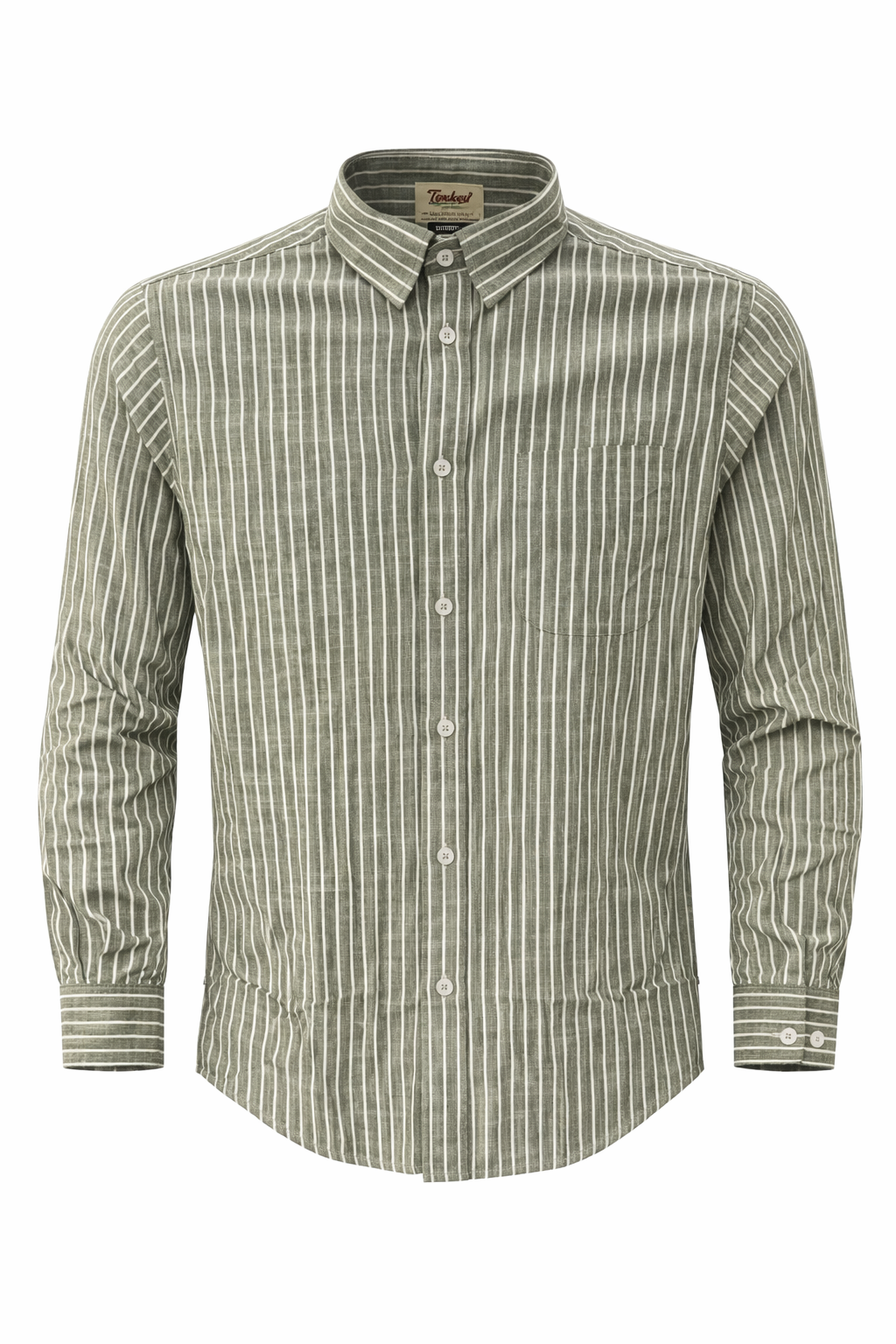 Men's Lining Full Sleeves Shirts - Olive Green