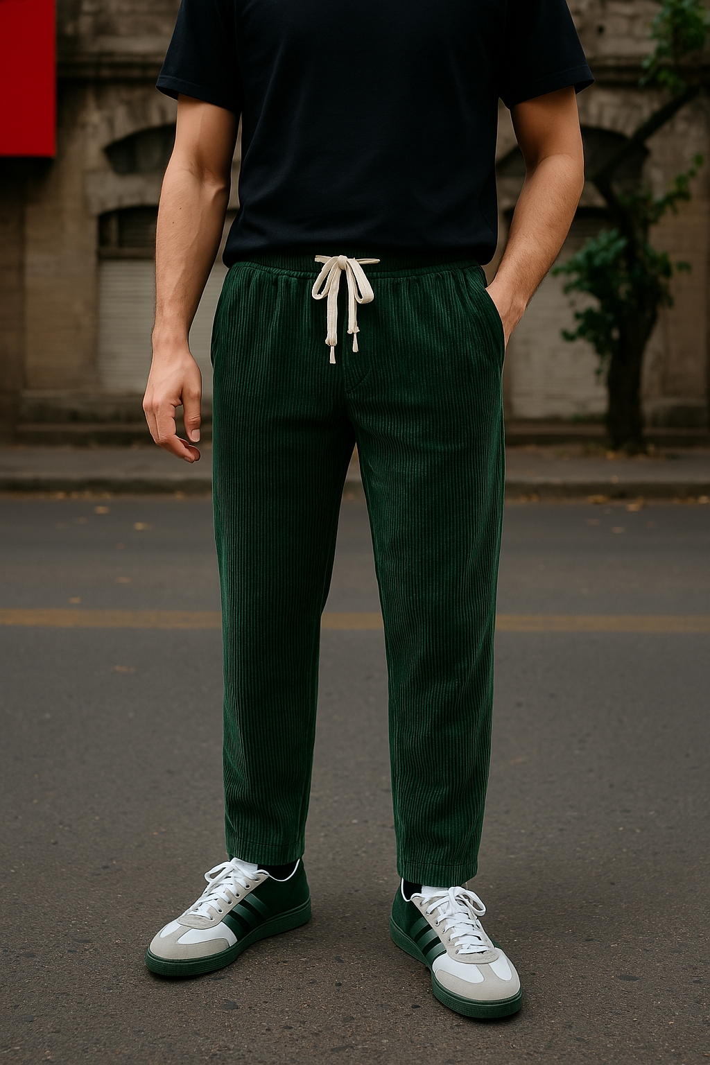 Corduroy Imported Track Pants