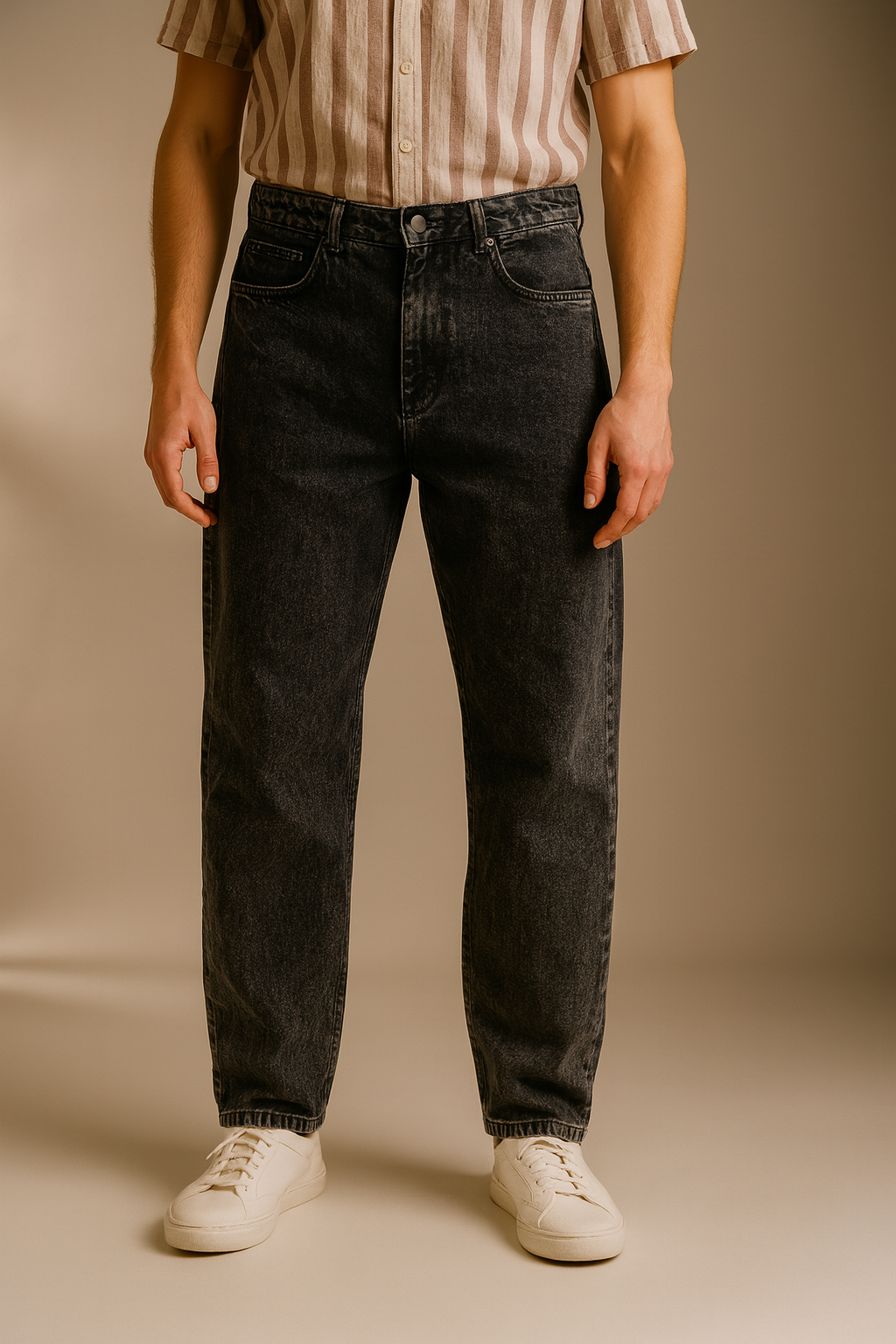 Mom-Fit – Charcoal Black Denim