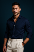 Fatzer Navy Blue Classic Shirt